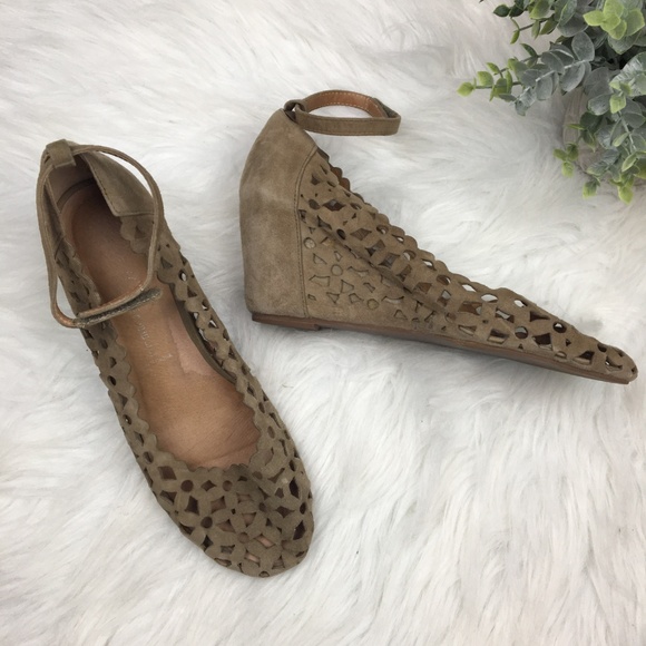 Jeffrey Campbell Shoes - JEFFREY CAMPBELL Laser Cut Floral Suede Wedges